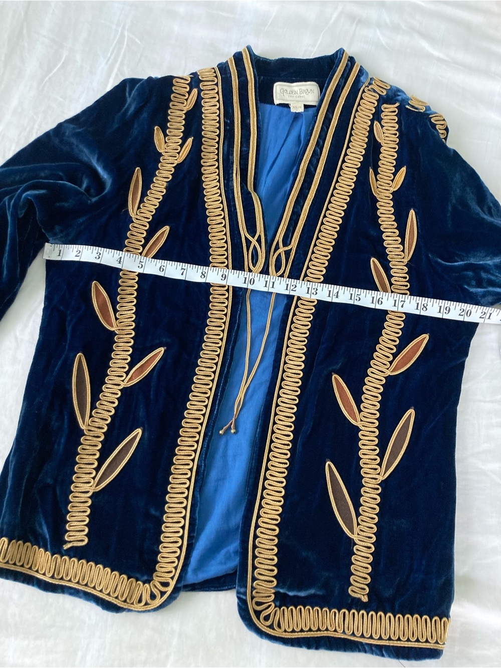 Golden Brown The Label Sugarman Velvet Jacket size XS/S - Picture 8 of 10